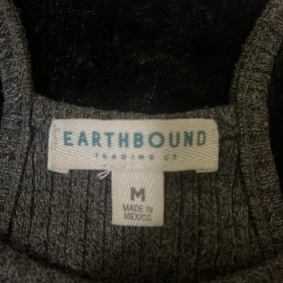 🚨‼️WOMENS EARTHBOUND CHARCOAL GREY RIBBED CROPPED HALTER TOP‼️🚨 - Picture 4 of 4